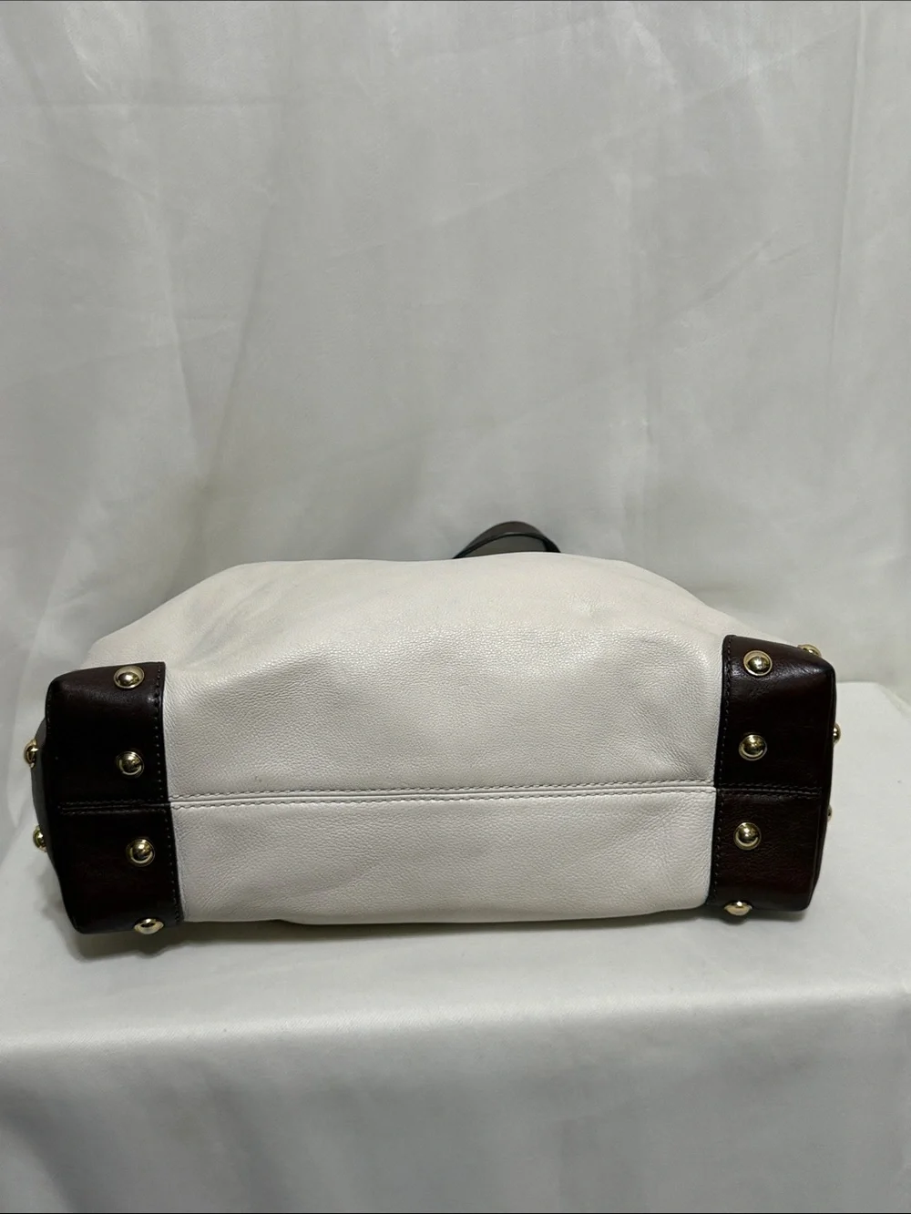 Michael Kors Joplin Leather Hobo In Brown/Cream